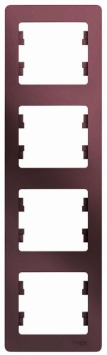 Рамка вертикальная Systeme Electric Glossa 4-м. баклажан картинка